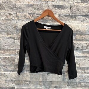 Urban Heritage Black Long Sleeve cropped Top size M